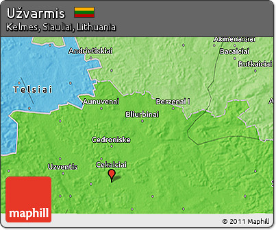 Political 3D Map of Užvarmis