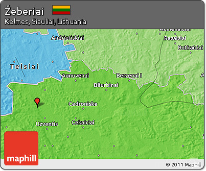 Political 3D Map of Žeberiai