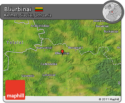 Satellite 3D Map of Bliurbinai