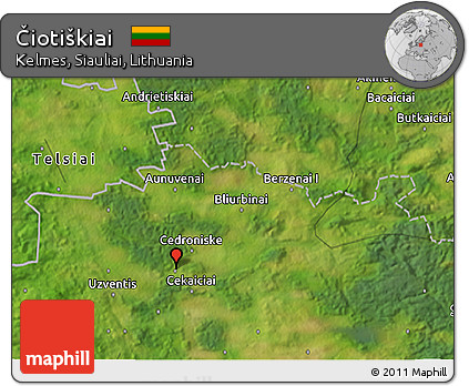 Satellite 3D Map of Čiotiškiai