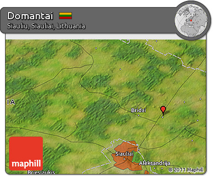 Satellite 3D Map of Domantai