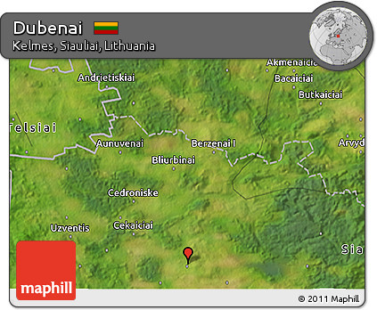 Satellite 3D Map of Dubenai