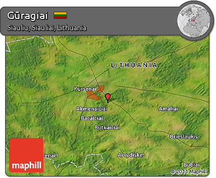Satellite 3D Map of Gūragiai