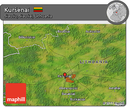 Satellite 3D Map of Kuršėnai