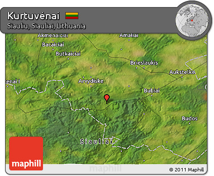 Satellite 3D Map of Kurtuvėnai