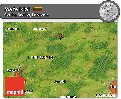 Satellite 3D Map of Mažeikiai