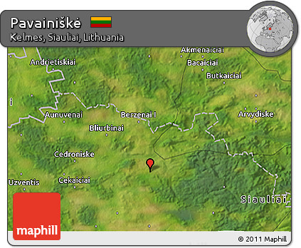 Satellite 3D Map of Pavainiškė