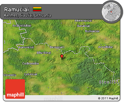 Satellite 3D Map of Ramučiai