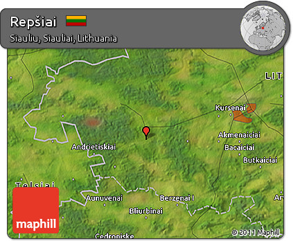 Satellite 3D Map of Repšiai