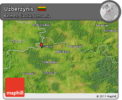 Satellite 3D Map of Užberžynis
