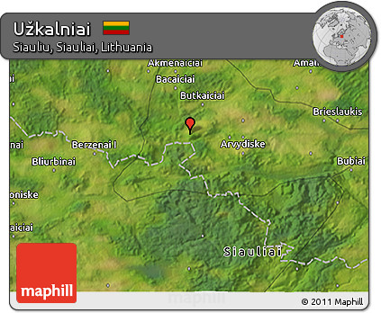 Satellite 3D Map of Užkalniai