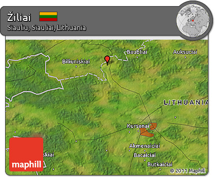Satellite 3D Map of Žiliai