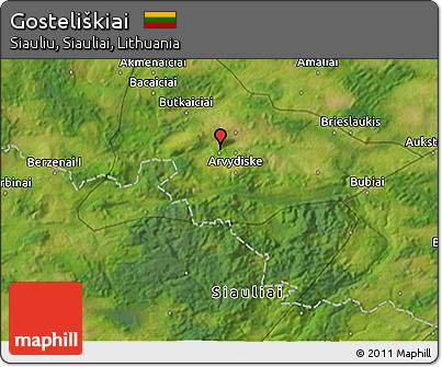 Satellite 3D Map of Gosteliškiai