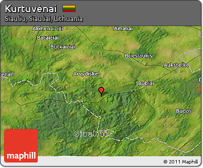 Satellite 3D Map of Kurtuvėnai