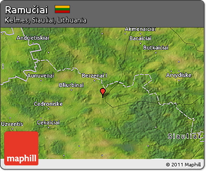 Satellite 3D Map of Ramučiai