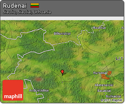 Satellite 3D Map of Rudėnai