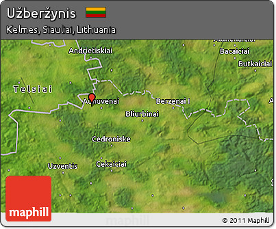 Satellite 3D Map of Užberžynis
