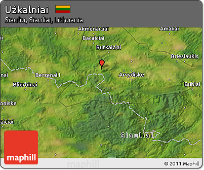 Satellite 3D Map of Užkalniai