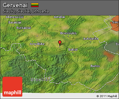 Satellite 3D Map of Gervėnai
