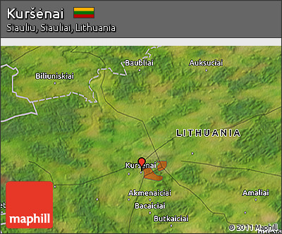 Satellite 3D Map of Kuršėnai