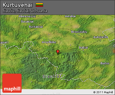 Satellite 3D Map of Kurtuvėnai