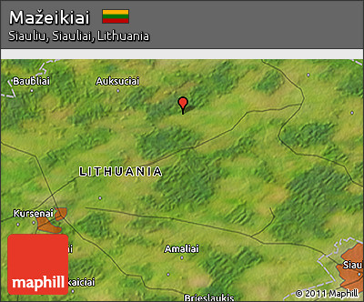 Satellite 3D Map of Mažeikiai