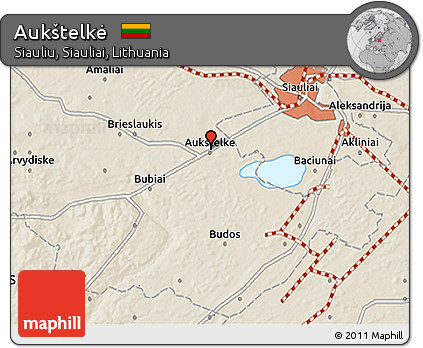 Shaded Relief 3D Map of Aukštelkė