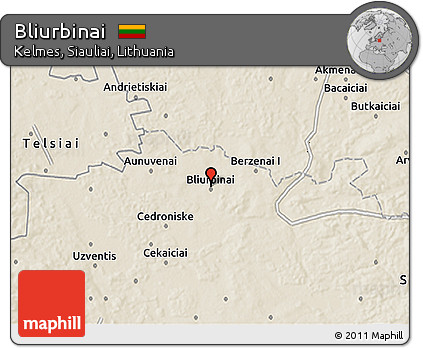 Shaded Relief 3D Map of Bliurbinai