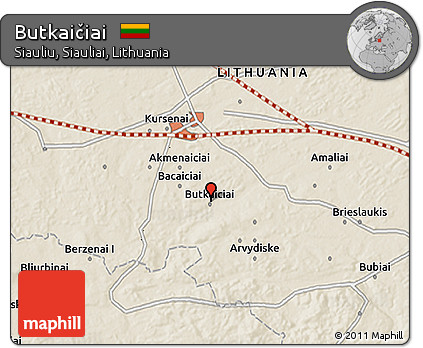 Shaded Relief 3D Map of Butkaičiai