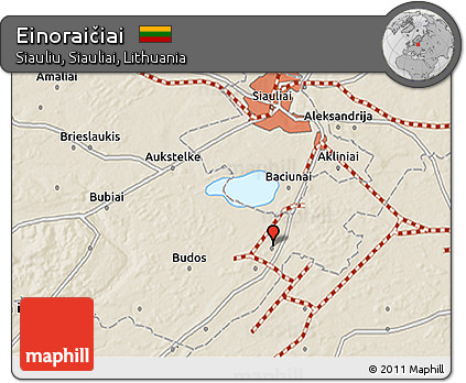 Shaded Relief 3D Map of Einoraičiai