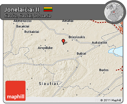 Shaded Relief 3D Map of Jonelaičiai II