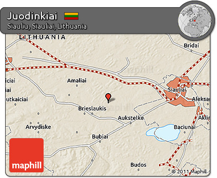 Shaded Relief 3D Map of Juodinkiai