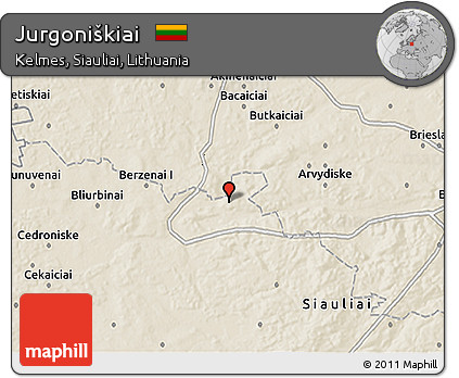 Shaded Relief 3D Map of Jurgoniškiai