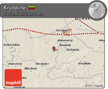 Shaded Relief 3D Map of Kruopinė