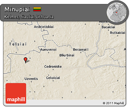 Shaded Relief 3D Map of Minupiai