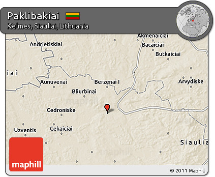 Shaded Relief 3D Map of Paklibakiai