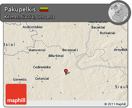 Shaded Relief 3D Map of Pakupelkis