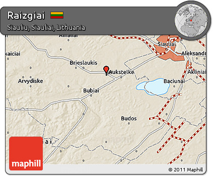 Shaded Relief 3D Map of Raizgiai