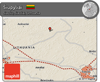 Shaded Relief 3D Map of Šiupyliai