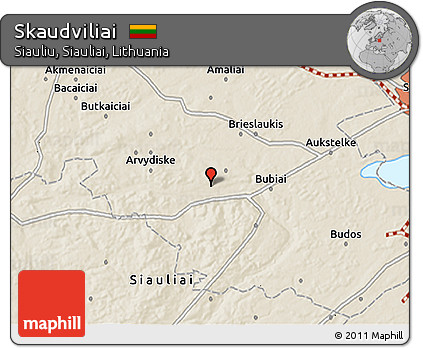 Shaded Relief 3D Map of Skaudviliai