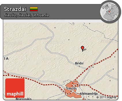 Shaded Relief 3D Map of Strazdai