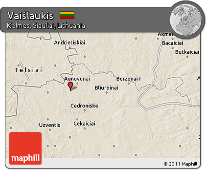 Shaded Relief 3D Map of Vaišlaukis