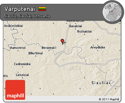 Shaded Relief 3D Map of Varputėnai