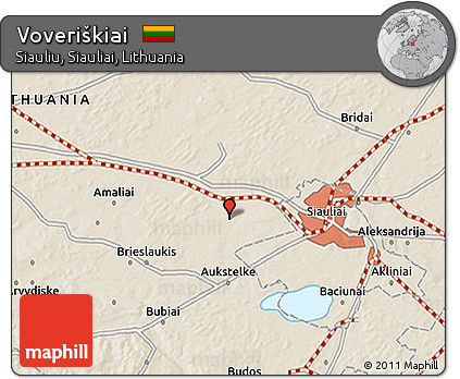 Shaded Relief 3D Map of Voveriškiai