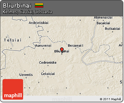 Shaded Relief 3D Map of Bliurbinai