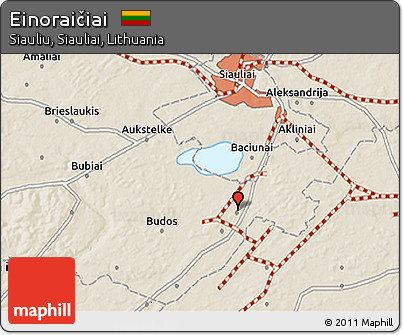 Shaded Relief 3D Map of Einoraičiai