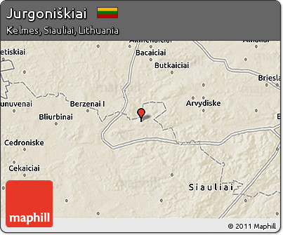 Shaded Relief 3D Map of Jurgoniškiai