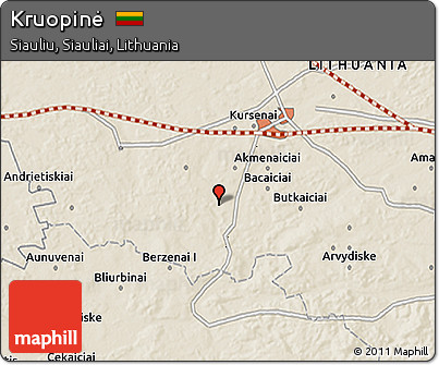 Shaded Relief 3D Map of Kruopinė