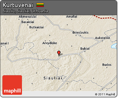 Shaded Relief 3D Map of Kurtuvėnai