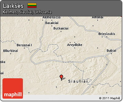 Shaded Relief 3D Map of Laikšės
